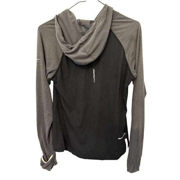 Nike Dri-FIT Running Hoodie Mens Shirt Medium Black Gray Long Sleeve Athletic - Picture 2 of 8
